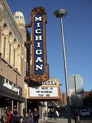 Michigan Theatre - New Vertical Sign (newer photo)